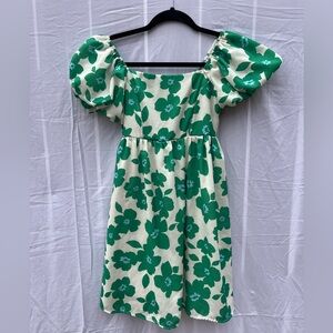 Altar'd State Green and White Floral Dress Size XS